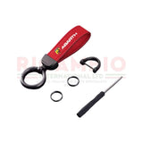 Abarth Keyring Suede & Metal - Red