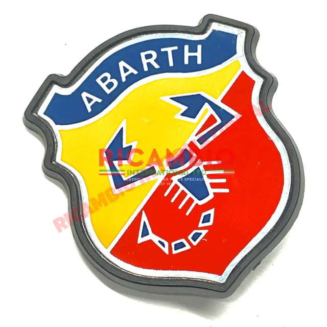 Abarth Plastic Shield Badge & Clips - Classic Fiat many models - Badges & Emblems
