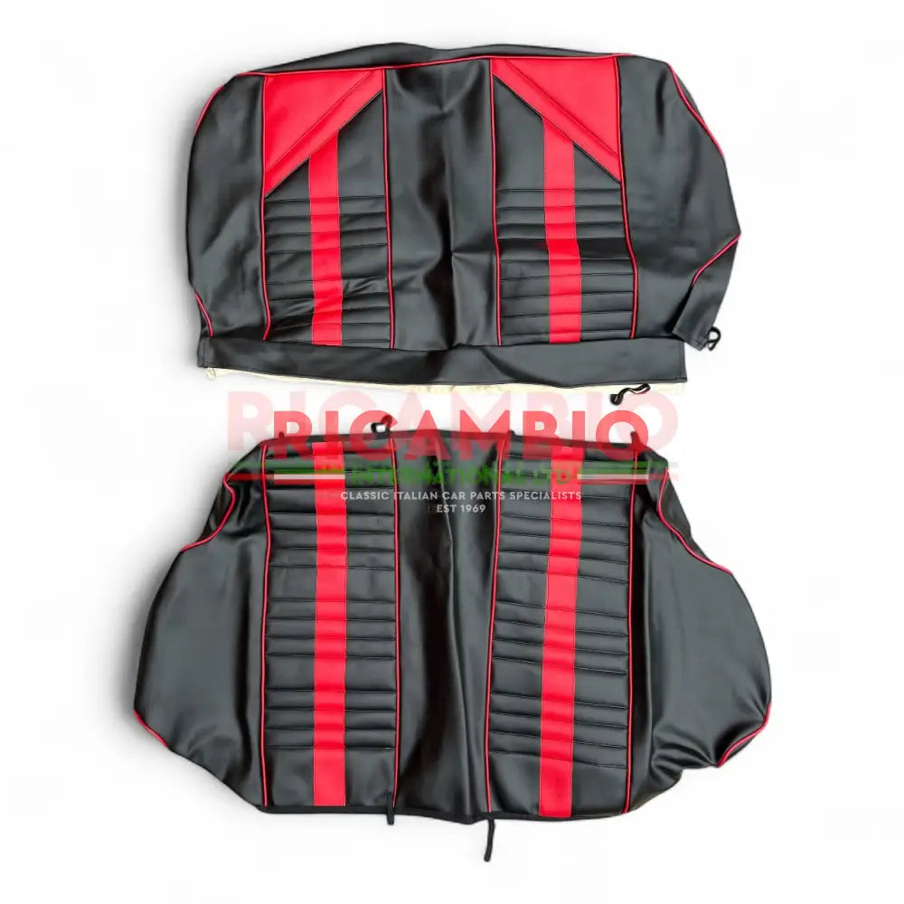 Abarth Red/Black Sports Seat Cover Set - Classic Fiat 500 - Seat Covers - Padding and Seat Spring