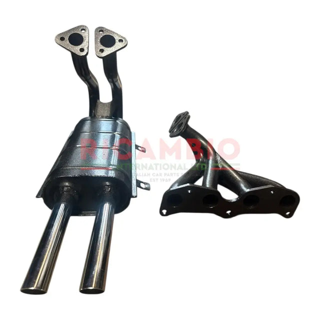 Abarth Sports Exhaust & Manifold (Small Twin Chrome Pipes) - Fiat 600 - Exhaust