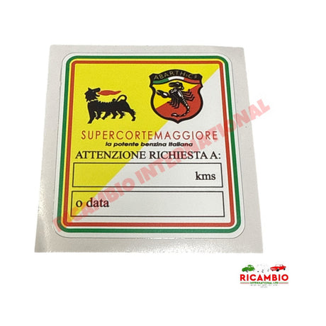 Abarth ’SUPERCORTEMAGGIORE’ Service Sticker - Stickers & Badges