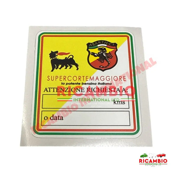 Abarth ’SUPERCORTEMAGGIORE’ Service Sticker - Stickers & Badges