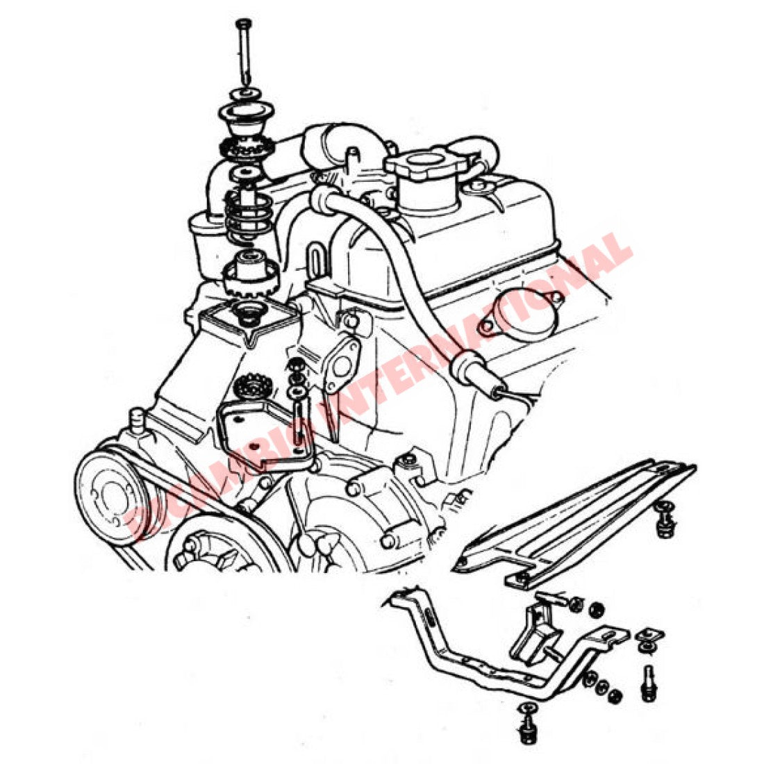 Abarth Uprated Engine Mounting Spring - Classic Fiat 500R,126 - Cables - Clips & Springs