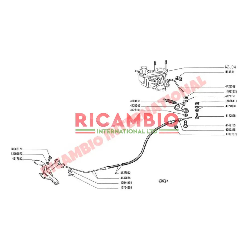 Accelerator Carburettor Rod & Fittings - Classic Fiat 500 126 - Fuel System