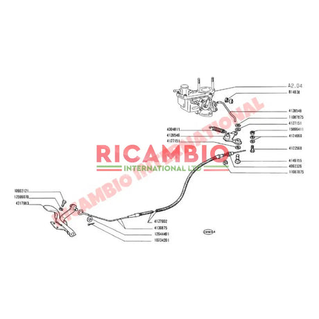 Accelerator Carburettor Rod & Fittings - Classic Fiat 500 Autobianchi Bianchina - Fuel System