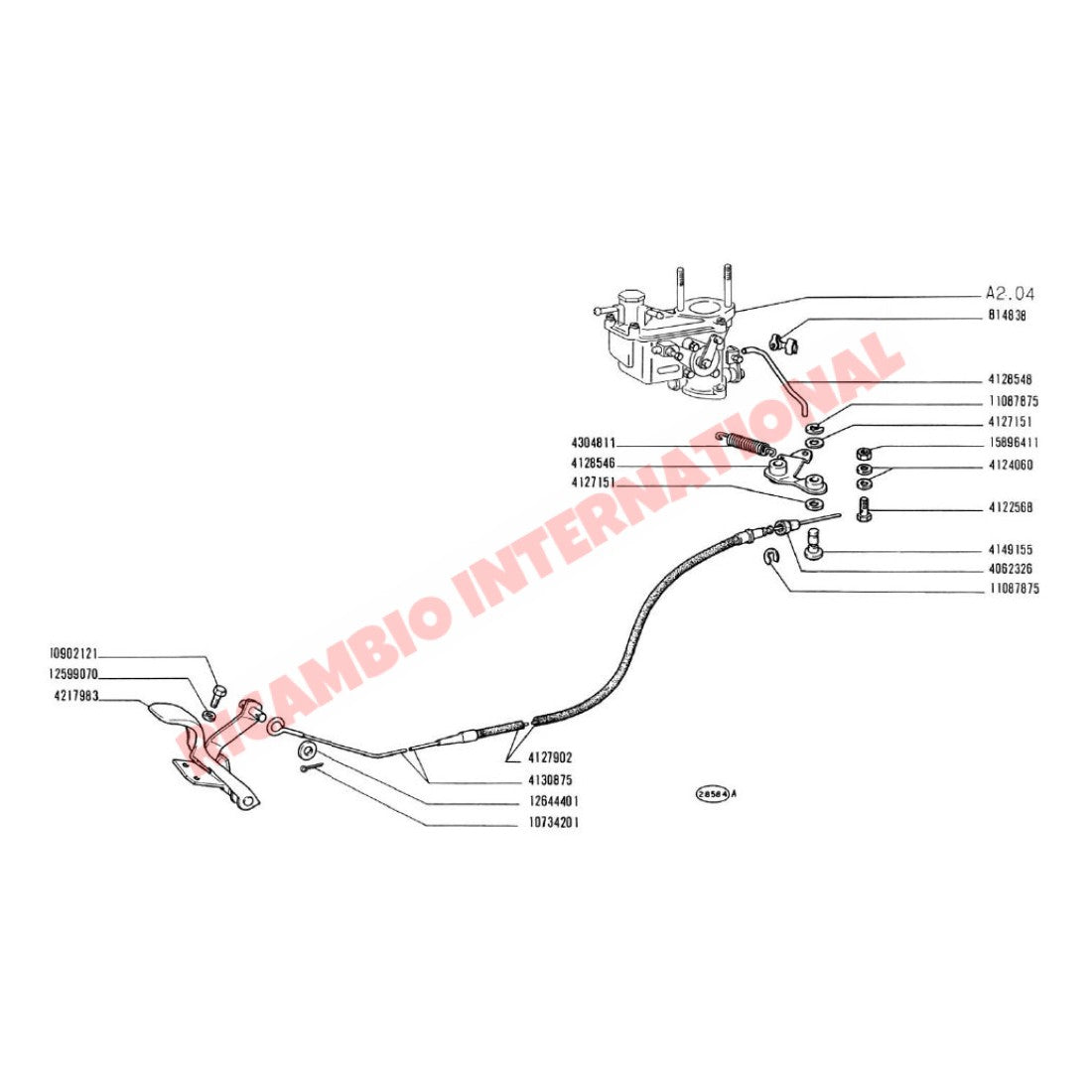 Accelerator Throttle Control Lever - Classic Fiat 500,126 - Cables - Clips & Springs
