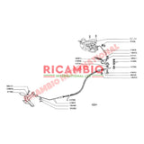 Accelerator Throttle Control Lever - Classic Fiat 500N (up to 1960) - Cables - Clips and Springs