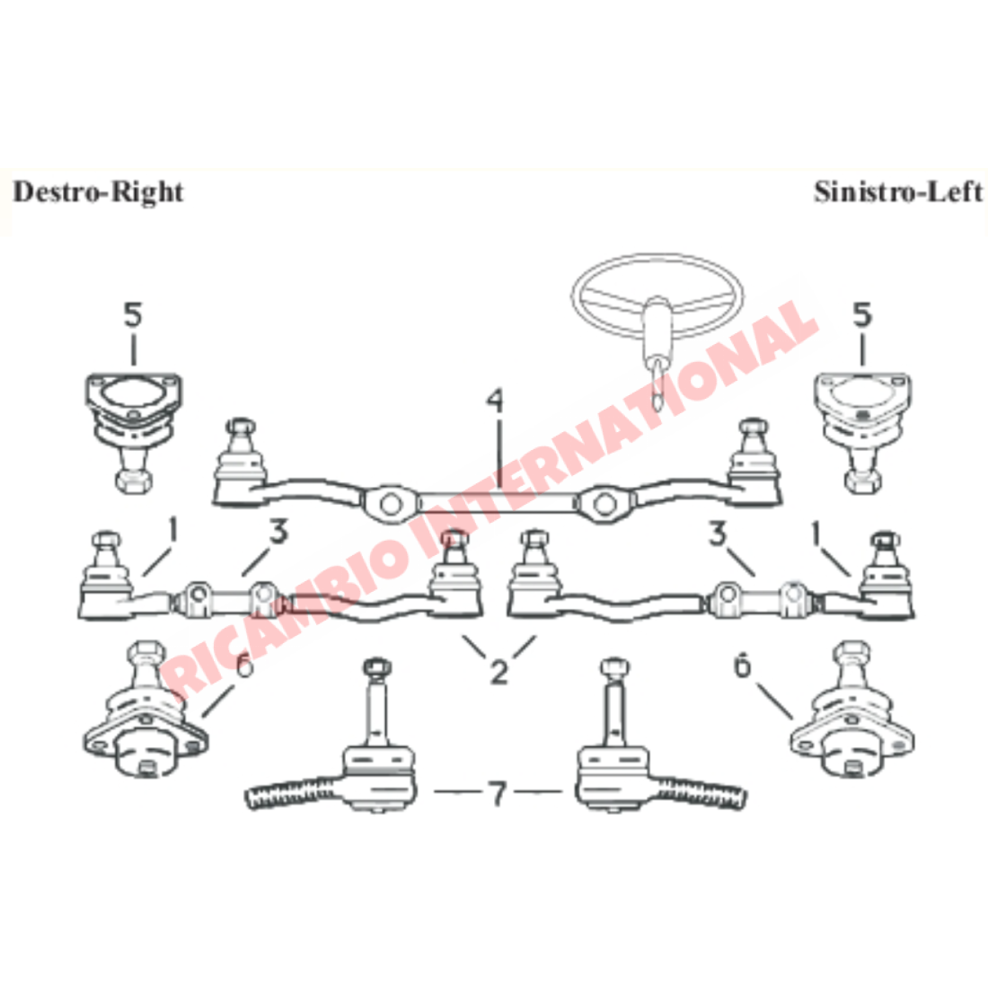 Adjustable Steering Joint Assembly - Fiat 1300 1500 all late models - Steering