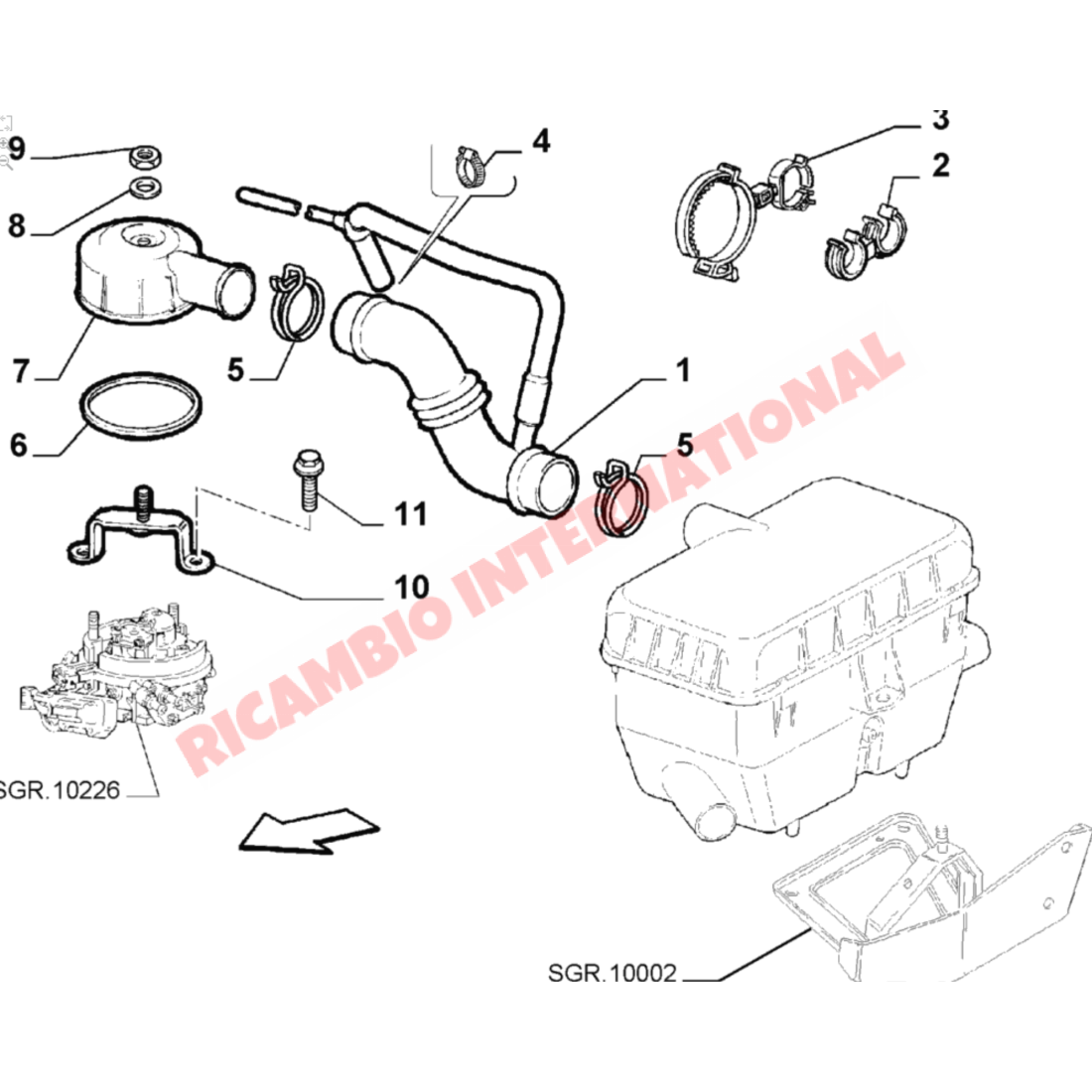 Air Filter Housing Rubber Seal - Classic Fiat Panda,Cinquecento,Seicento - Engine Parts