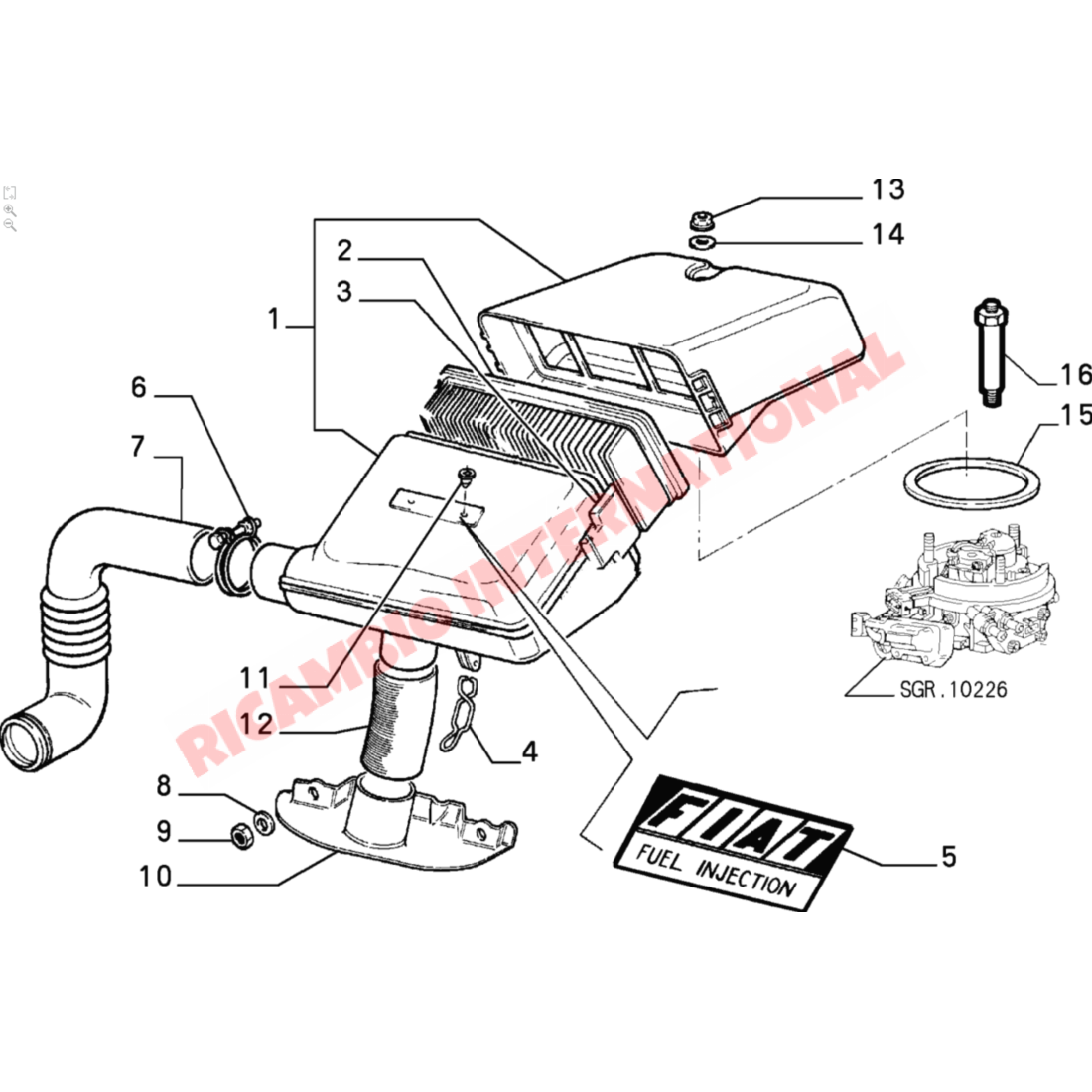 Air Filter Housing Rubber Seal - Classic Fiat Panda,Cinquecento,Seicento - Engine Parts