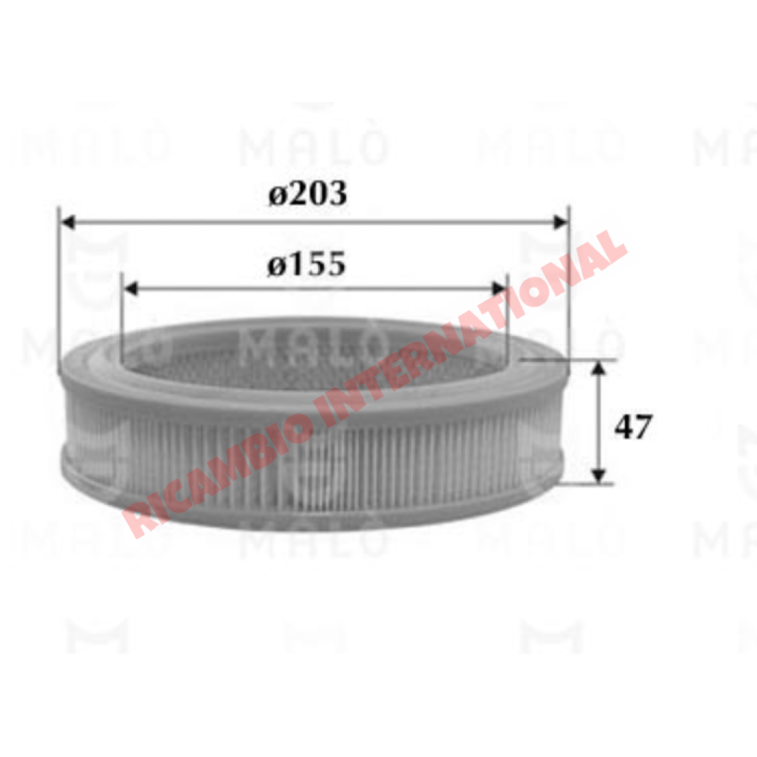 Air Filter - Fiat 127,128,Classic Panda,A112 - Autobianchi