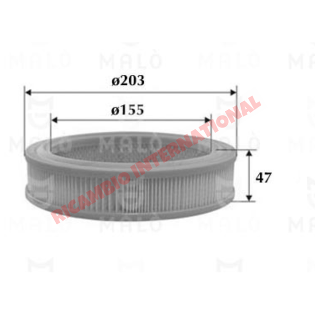 Air Filter - Fiat 127,128,Classic Panda,A112 - Autobianchi