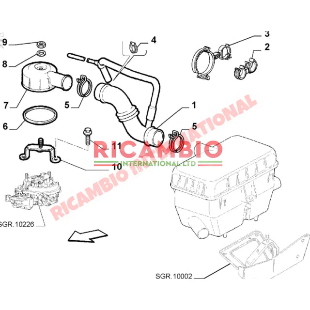 Air Filter Housing Rubber Seal - Classic Fiat Panda,Cinquecento,Seicento - Engine Parts