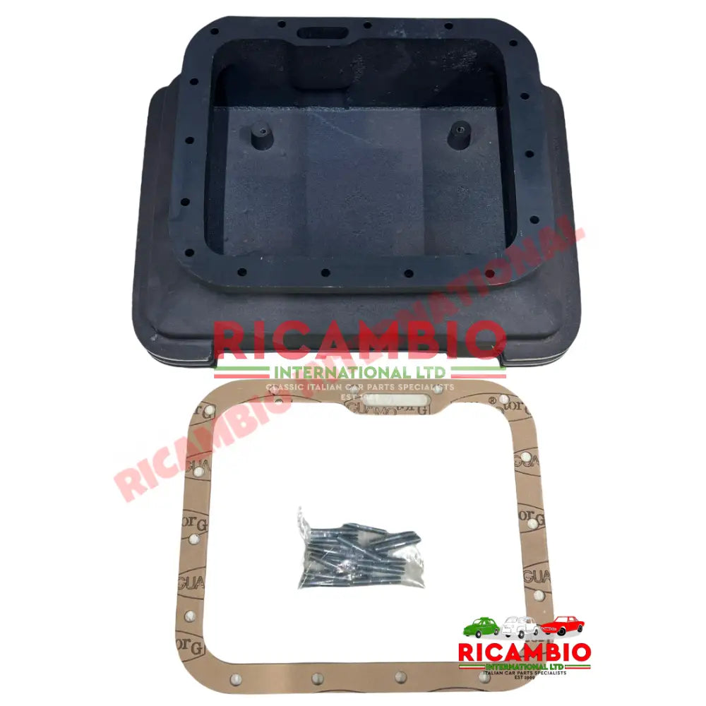 Alloy Sump Black Anodised & Gasket Kit - Classic Fiat 500 N/D/F/L/R 126 air cooled - Mechanical & Engine Parts