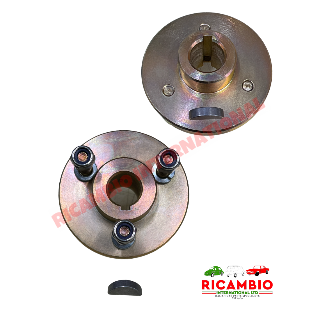 Alternator Generator Pulley Hub Nuts & Woodruff key - Classic Fiat 500,126 - Classic Fiat 500 Parts & Spares