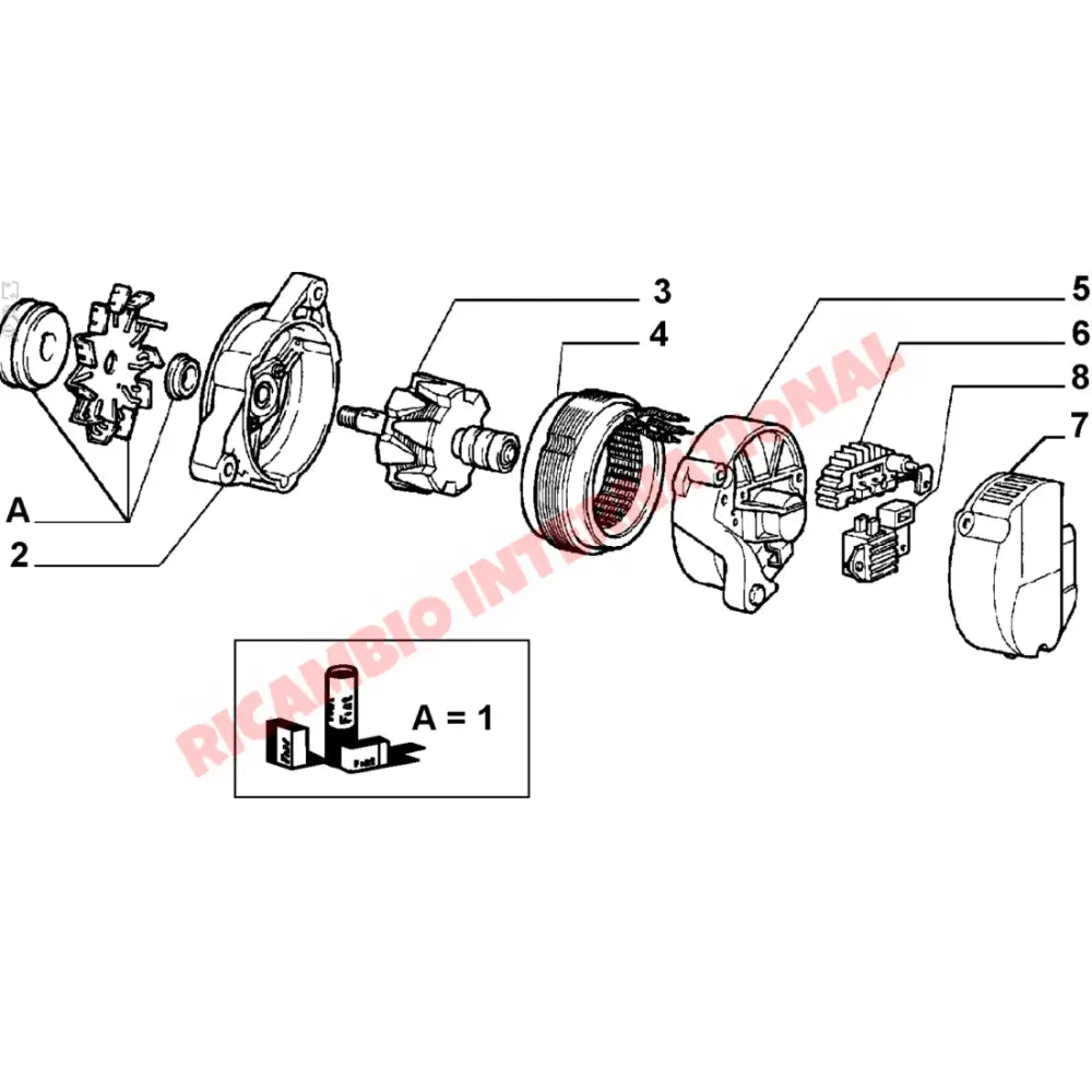 Alternator Voltage Regulator - Classic Fiat Panda,126 BIS,Uno,Cinquecento,Seicento,Coupe,Strada/Ritmo,X19 Lancia Delta