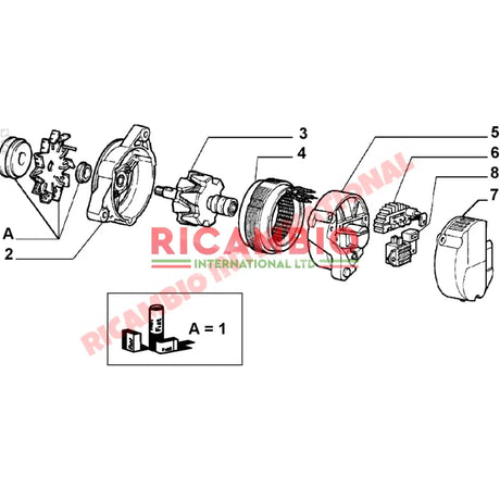 Alternator Voltage Regulator - Classic Fiat Panda,126 BIS,Uno,Cinquecento,Seicento,Coupe,Strada/Ritmo,X19 Lancia Delta