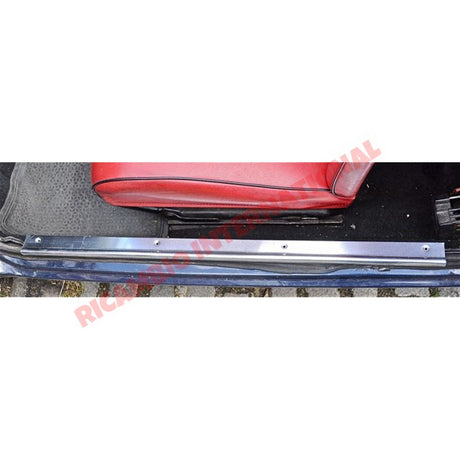 Aluminium Inner Foot/Kick Plate Trim Kit (pair) & Screws - Classic Fiat 500 - Door Inner Kick Plates