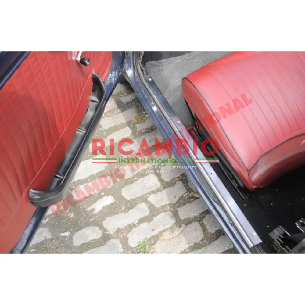 Aluminium Inner Foot/Kick Plate Trim Kit (pair) & Screws - Classic Fiat 500 - Door Inner Kick Plates