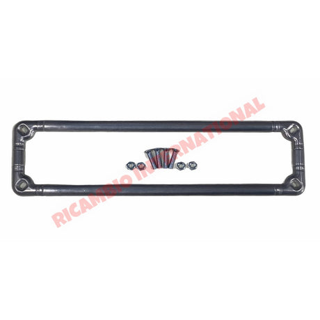 Aluminium Number Plate Frame & Fittings Kit - Classic Fiat 500 600 850 - Chrome - Aluminium & Exterior Trim Parts