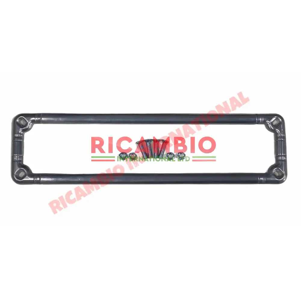Aluminium Number Plate Frame & Fittings Kit - Classic Fiat 500 600 850 - Chrome - Aluminium & Exterior Trim Parts