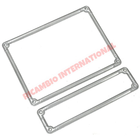 Aluminium Number Plate Frame & Fittings Kit - Classic Fiat 500 600 850 - Chrome - Aluminium & Exterior Trim Parts