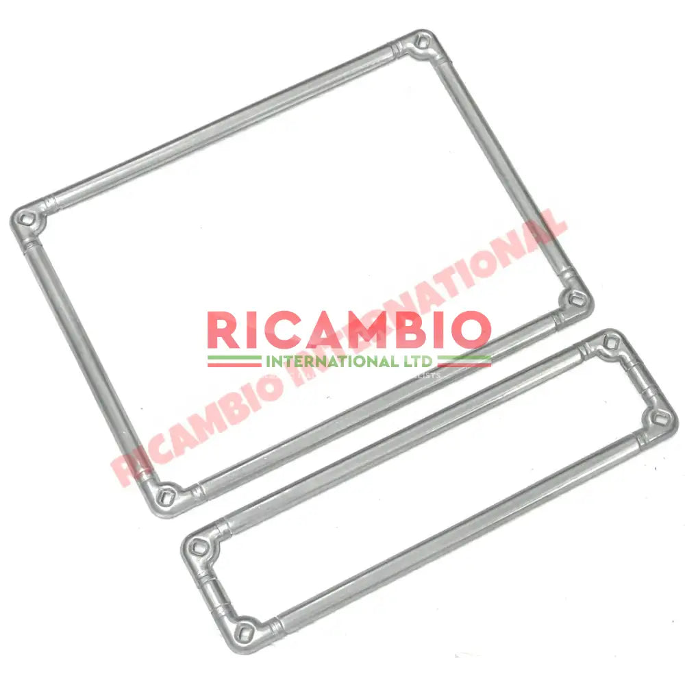 Aluminium Number Plate Frame & Fittings Kit - Classic Fiat 500 600 850 - Chrome - Aluminium & Exterior Trim Parts
