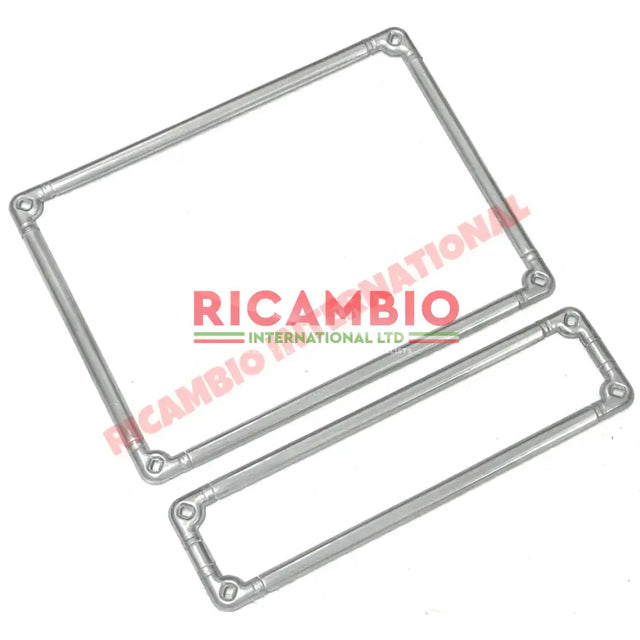 Aluminium Number Plate Frame & Fittings Kit - Classic Fiat 500 600 850 - Chrome - Aluminium & Exterior Trim Parts