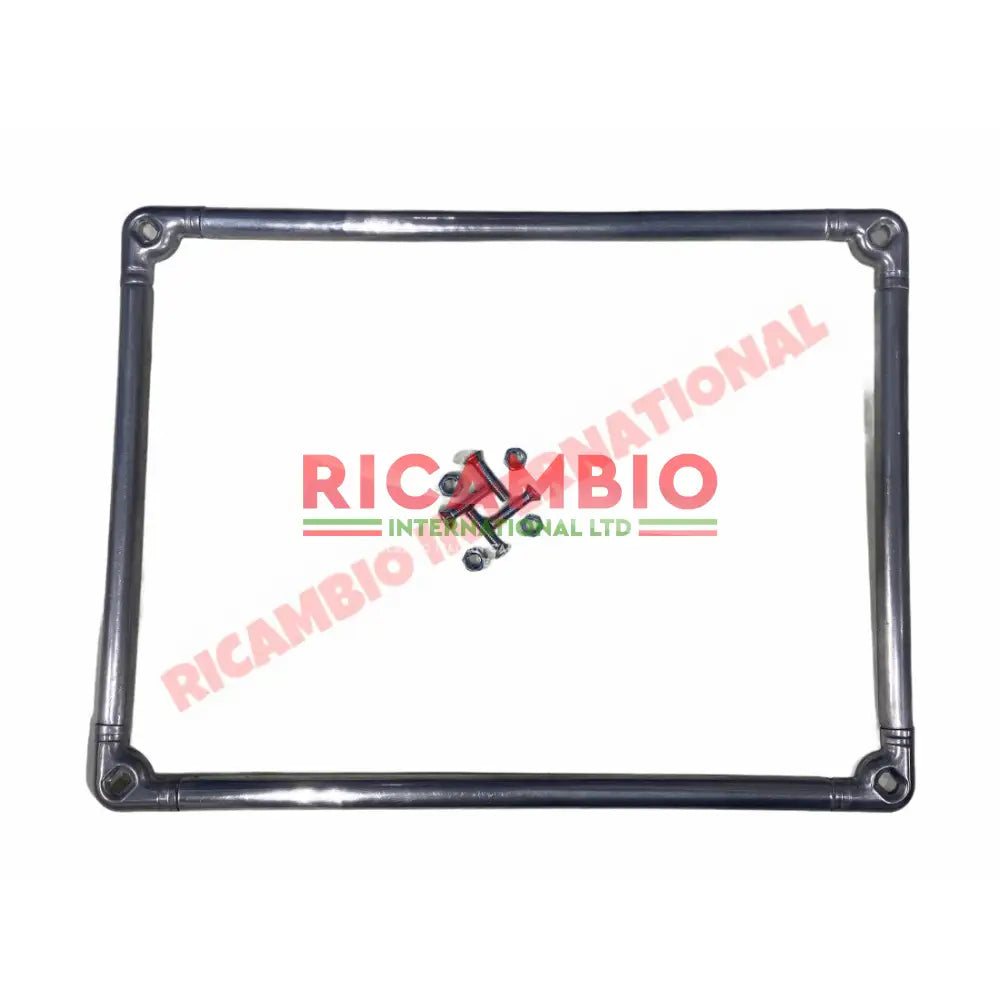 Aluminium Number Plate Frame & Fittings Kit - Classic Fiat 500 600 850 - Chrome - Aluminium & Exterior Trim Parts