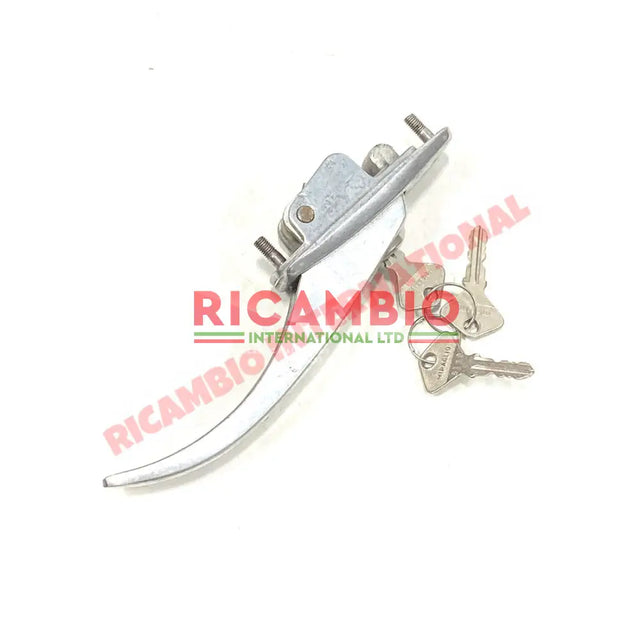 Aluminium Outer Front Door Handle & Keys - Fiat 600T,850T - Handles - Locks and Catches