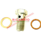 Banjo Bolt (M10x1.25 Course Thread) & Copper Washers- Classic Fiat 500 600 126,850 - Brakes