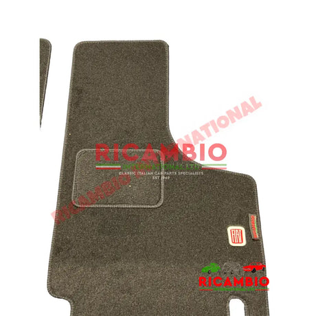 Black (2 piece) Carpet Mat Set (RHD) - Classic Fiat 500 - Carpet