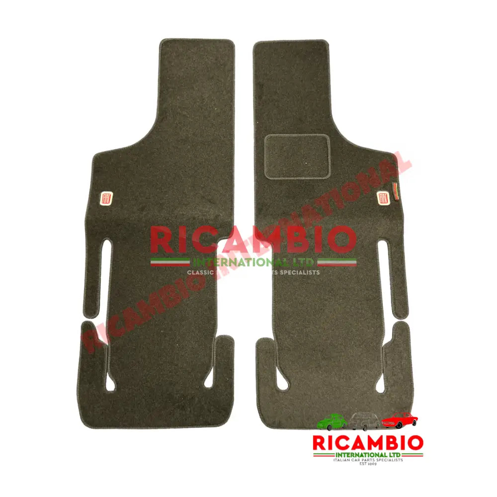 Black (2 piece) Carpet Mat Set (RHD) - Classic Fiat 500 - Carpet
