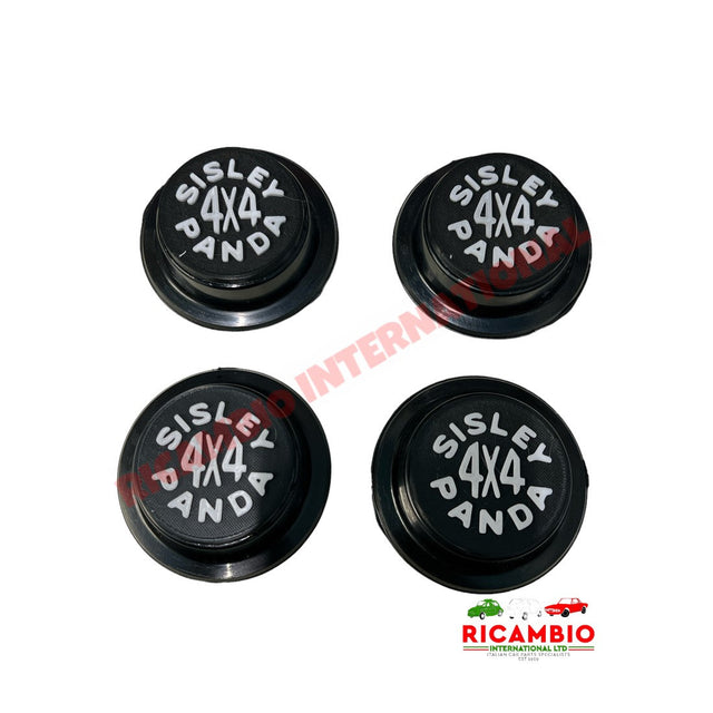 Black Centre Hub Cap Kit - Classic Fiat Panda 4x4 - Classic Fiat Panda (1981 to 2002)