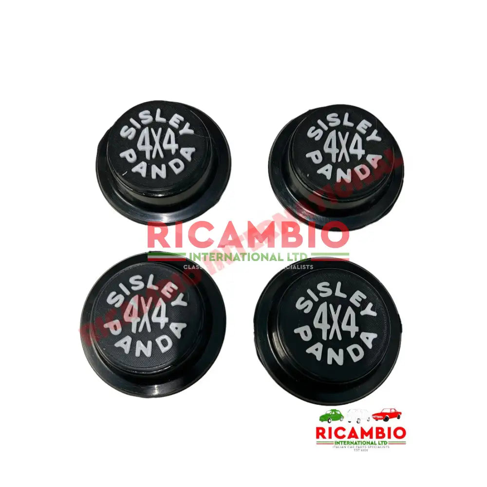 Black Centre Hub Cap Kit - Classic Fiat Panda 4x4 - Classic Fiat Panda (1981 to 2002)