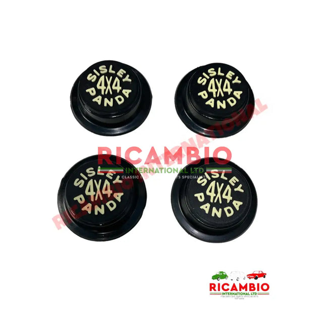 Black Centre Hub Cap Kit - Classic Fiat Panda 4x4 - Classic Fiat Panda (1981 to 2002)