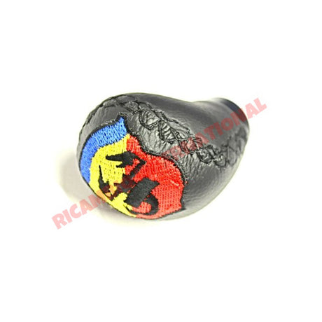 Black Leather Abarth Gear Knob - Classic Fiat 500,126,600,850 - Interior Trim
