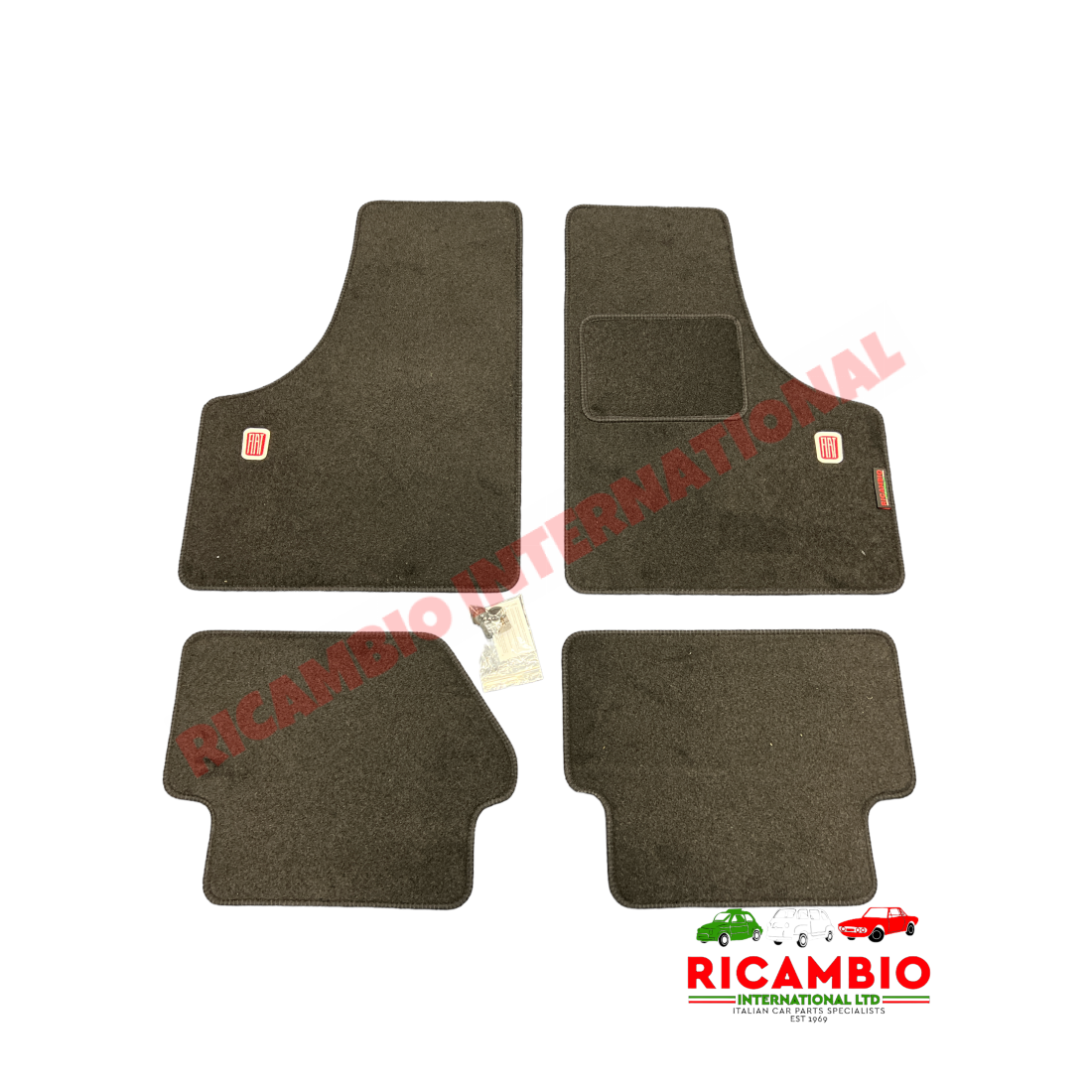 Black LUXURY (4 Piece) Carpet Mats Set (RHD) - Classic Fiat 500 - Carpet