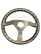 Black MOMO Leather Steering Wheel (350mm) - Classic Italian Cars - Steering wheel