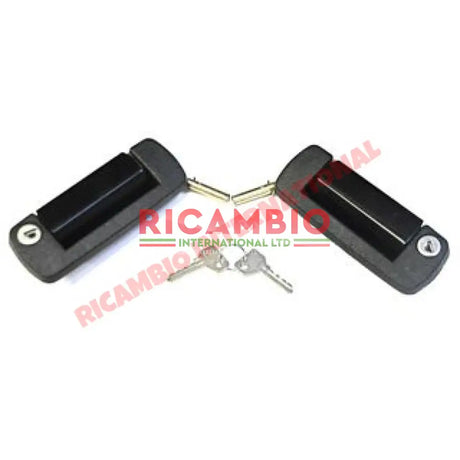 Black Outer Door Handle Kit - Fiat 126 - Handles - Locks and Catches