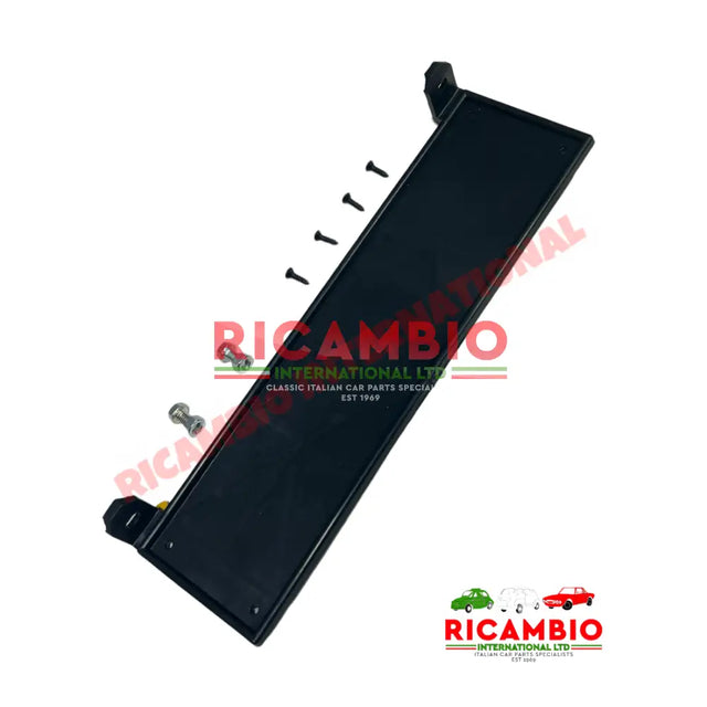 Black Plastic Front Number Plate Plinth & Fittings - Classic Fiat 500 - Exterior Parts and Trim