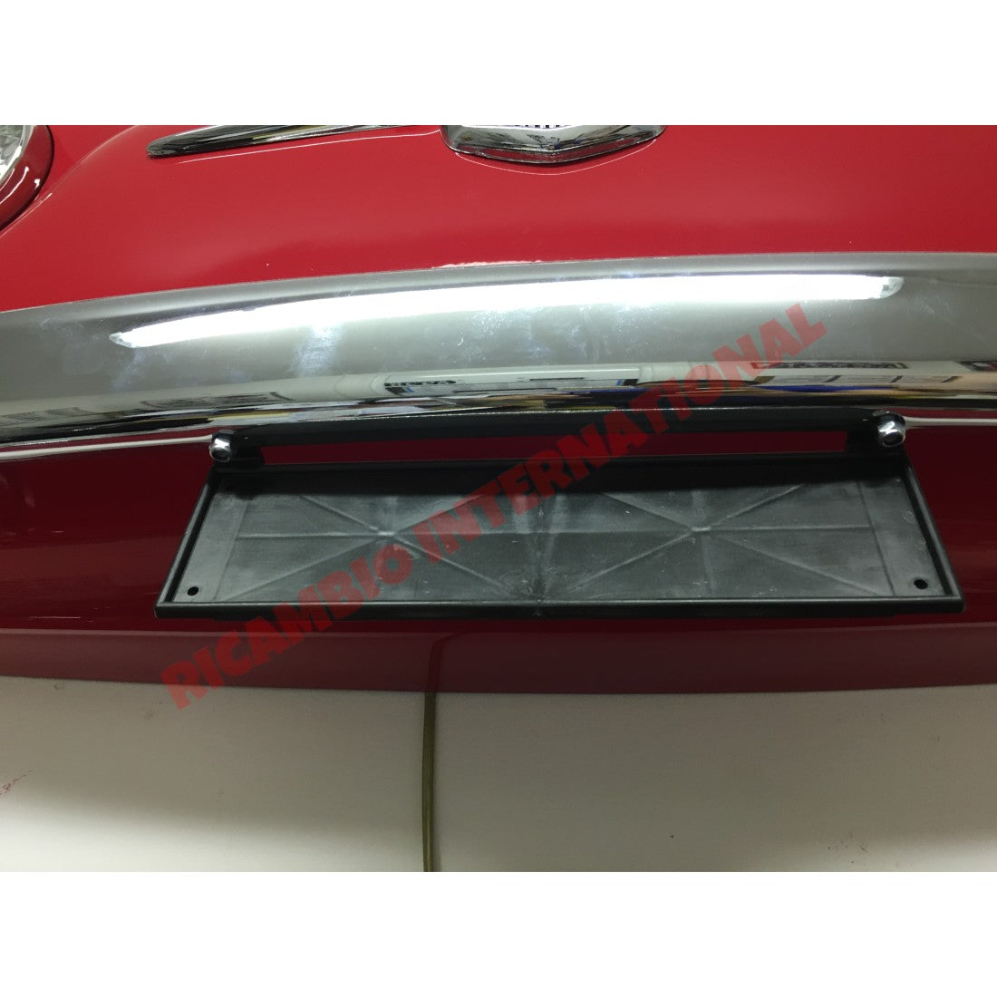 Black Plastic Front Number Plate Plinth & Fittings - Classic Fiat 500 - Exterior Parts and Trim