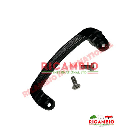 Black Plastic Inner Door Pull Handle & Screws - Classic Fiat 500 126 600 - Handles - Locks and Catches