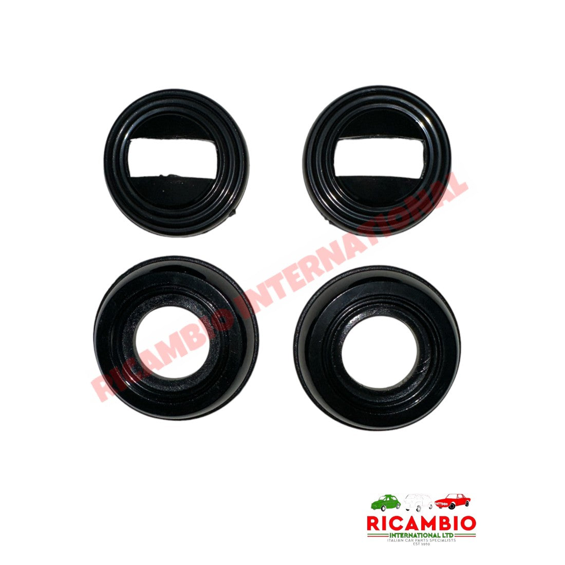 Black Plastic Internal Handle Spacer Kit - Classic Fiat 500 126 - Handles - Locks and Catches