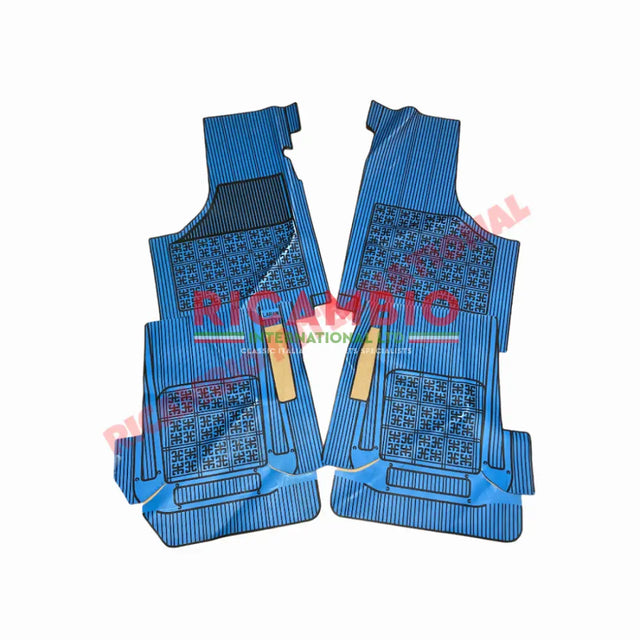 Blue Rubber Mat Set (Best Quality) (4 piece) - Classic Fiat 500 - Rubber Mats