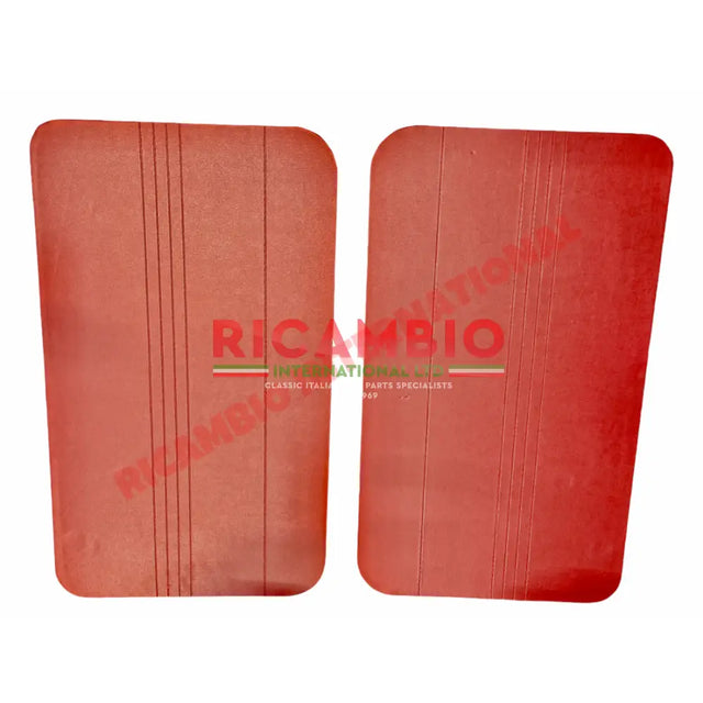 Bordeaux Red Inner Door Panel & Clips Set - Classic Fiat 500 F - Interior Parts and Trim