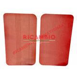 Bordeaux Red Inner Door Panel & Clips Set - Classic Fiat 500 R - Interior Parts and Trim