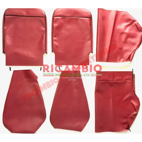 Bordeaux Red Seat Covers Set - Classic Fiat 500 F - Seat Covers - Padding and Seat Spring