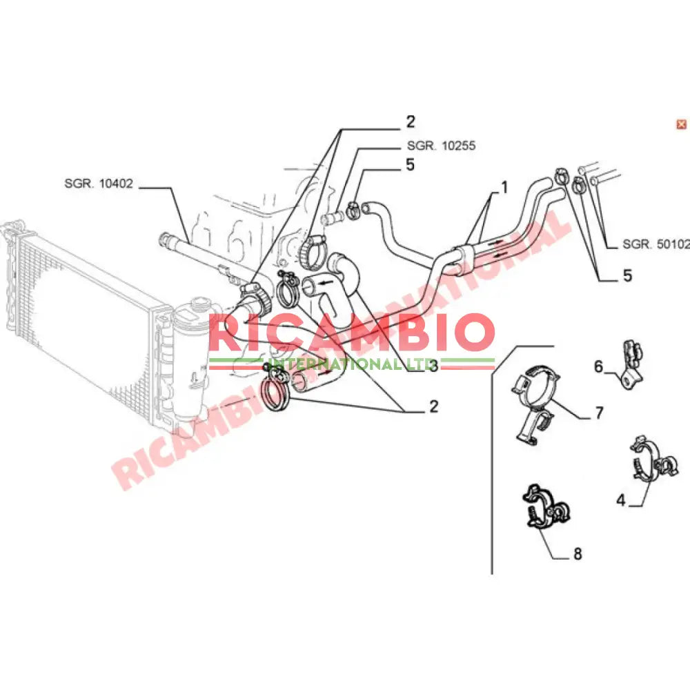 Bottom Radiator Hose - Classic Fiat Panda - Heating and Cooling