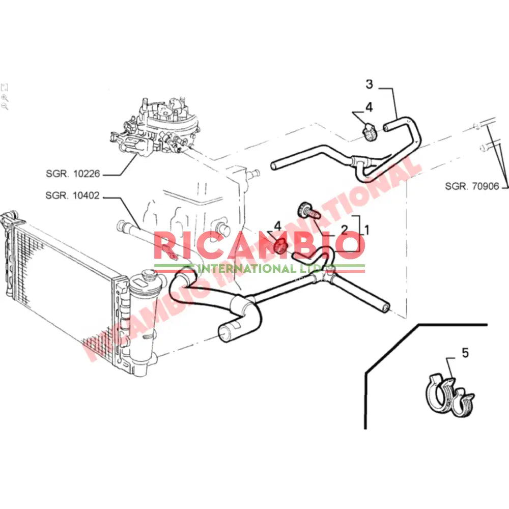 Bottom Radiator Hose - Classic Fiat Panda - Heating and Cooling